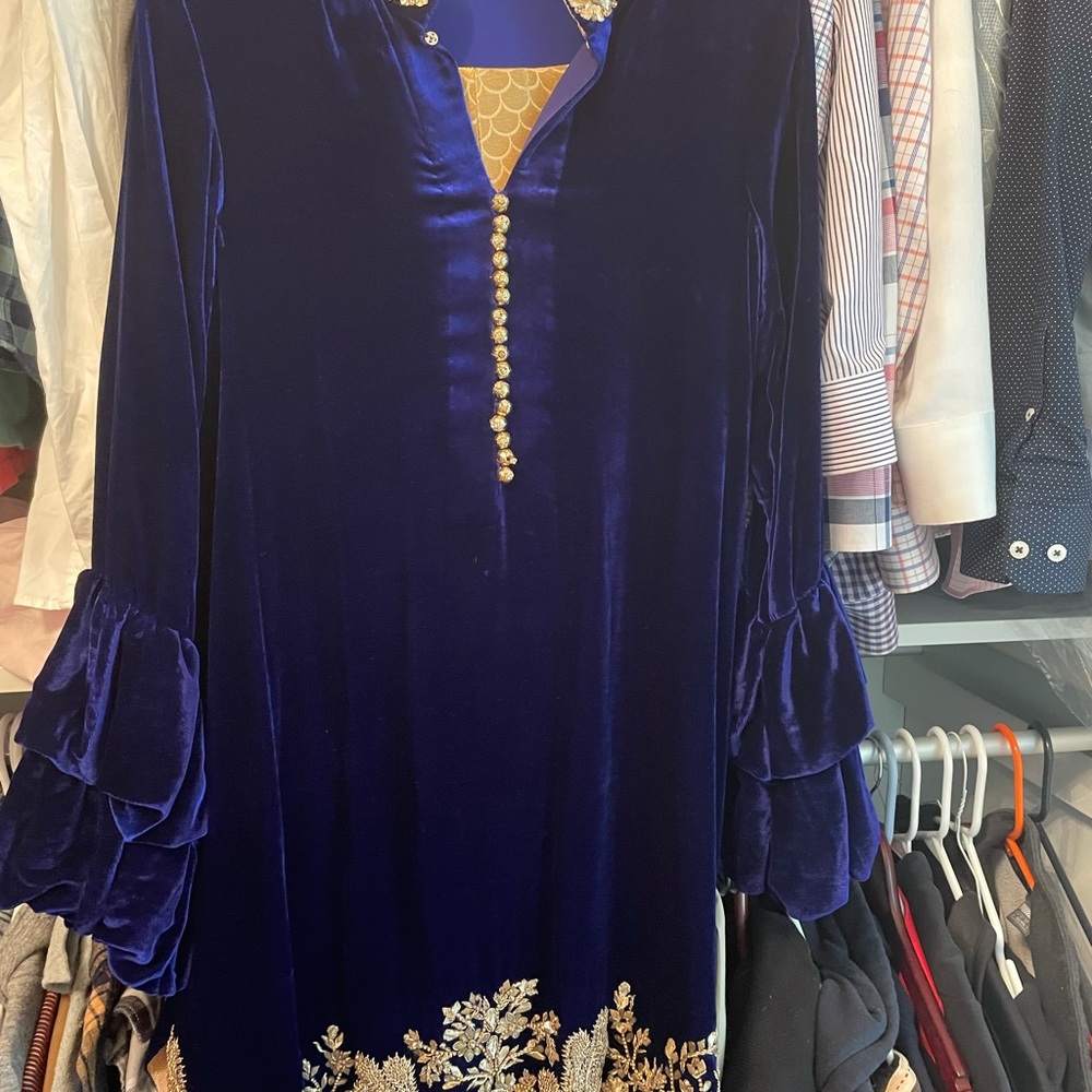 Velvet kameez with pants